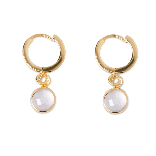 House of Rituals Hoops Round Cut Earrings gold plated earrings with gemstone