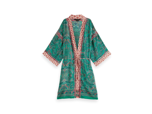 Jaypur Saree Kimono Nana Turquoise